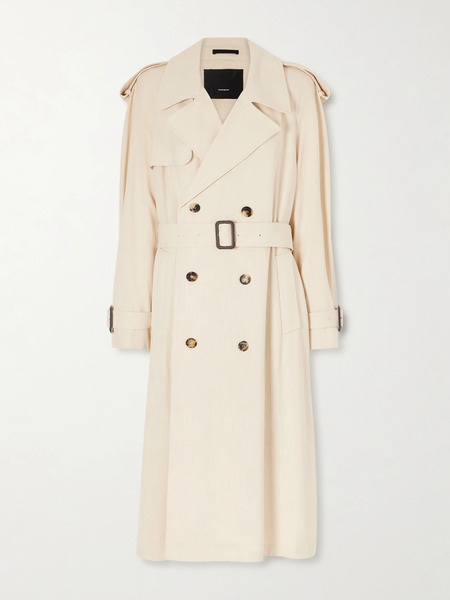  Wardrobe.nyc Wardrobe. Nyc - Double-breasted Belted Technical Shell Trench Coat - Cream 