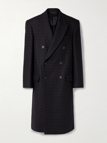  Wardrobe.nyc Wardrobe. Nyc - Double-breasted Checked Wool Coat - Black 