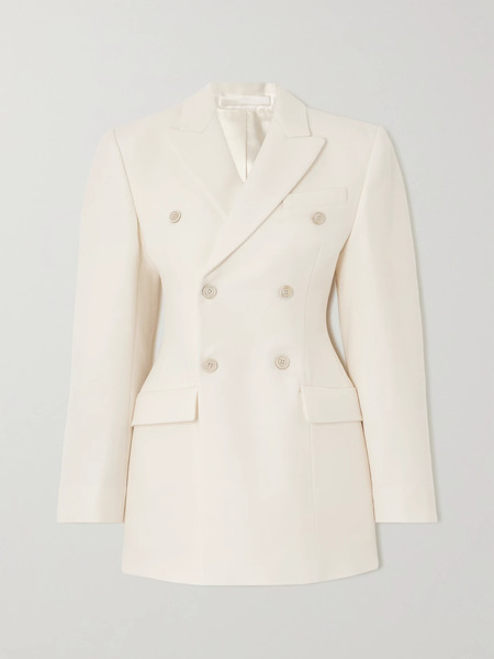  Wardrobe.nyc Wardrobe. Nyc - Double-breasted Wool-twill Blazer - Off-white 