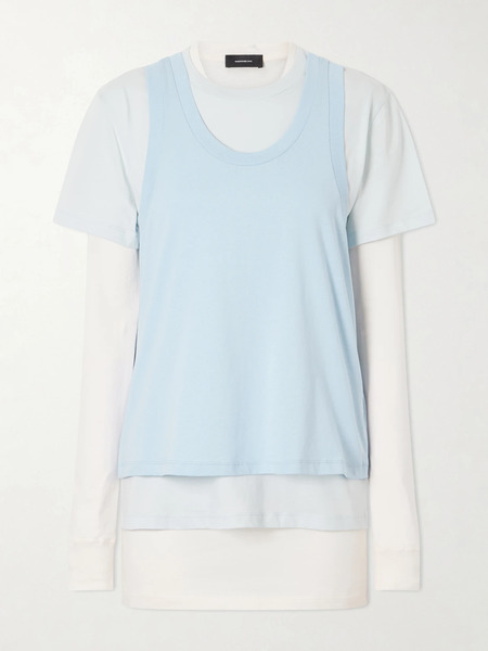  Wardrobe.nyc Wardrobe. Nyc - Layered Cotton-jersey T-shirt - Blue 