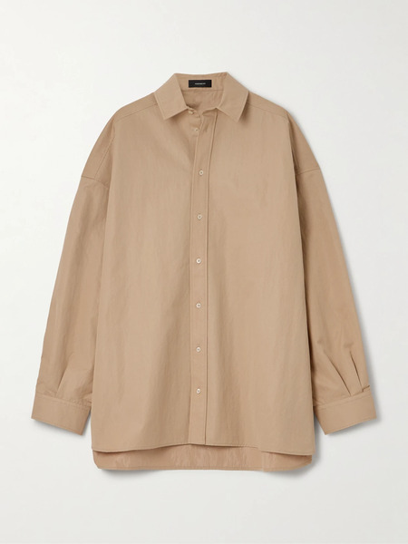  Wardrobe.nyc Wardrobe. Nyc - Oversized Cotton-blend Drill Mini Shirt Dress - Beige 