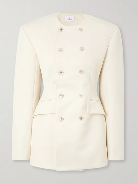  Wardrobe.nyc Wardrobe. Nyc - + Rhw Double-breasted Twill Mini Dress - Ivory 