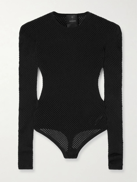  Wardrobe.nyc Wardrobe. Nyc - + Rhw Web Wool-blend Fishnet Bodysuit - Black 