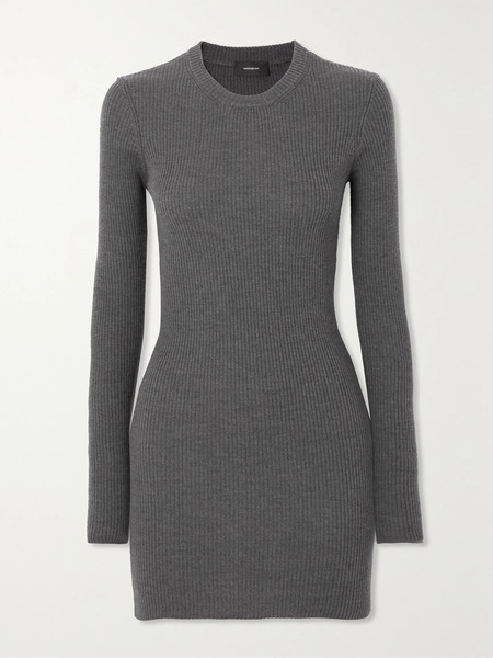  Wardrobe.nyc Wardrobe. Nyc - Ribbed Merino Wool Mini Dress - Gray 