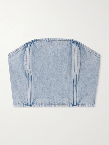  Wardrobe.nyc Wardrobe. Nyc - Strapless Denim Top - Blue 