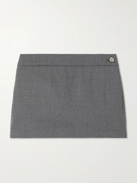  Wardrobe.nyc Wardrobe. Nyc - Wool-blend Twill Mini Skirt - Charcoal 