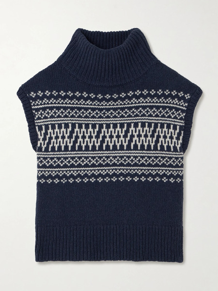  We Norwegians We Norwegians - Setesdal Merino Wool And Cashmere-blend Turtleneck Vest - Navy 