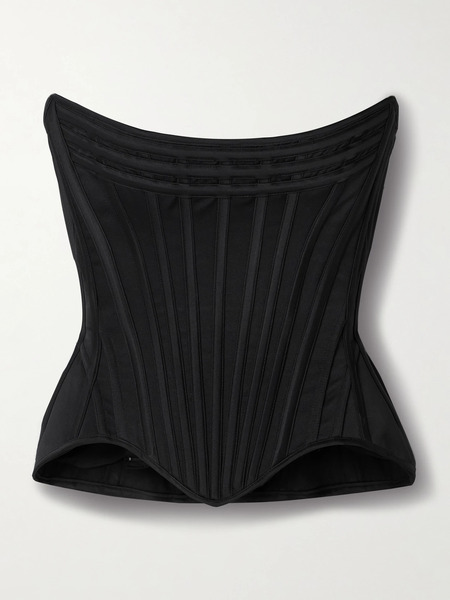  Wiederhoeft Wiederhoeft - Wasp Strapless Recycled-satin Bustier Top - Black 