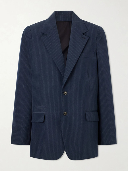  Willy Chavarria Willy Chavarria - Chuco Pinstriped Woven Blazer - Navy 