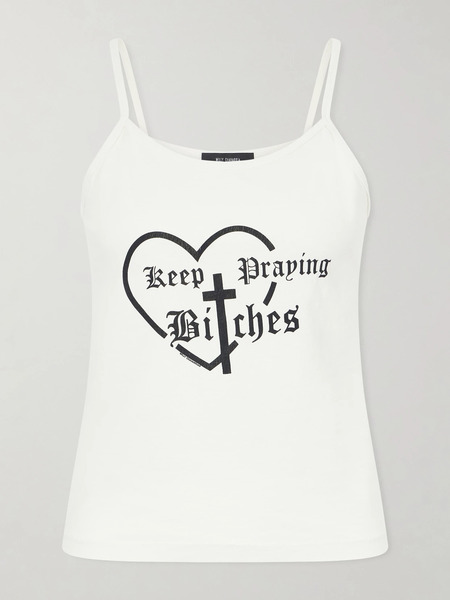  Willy Chavarria Willy Chavarria - Printed Cotton-jersey Tank - White 