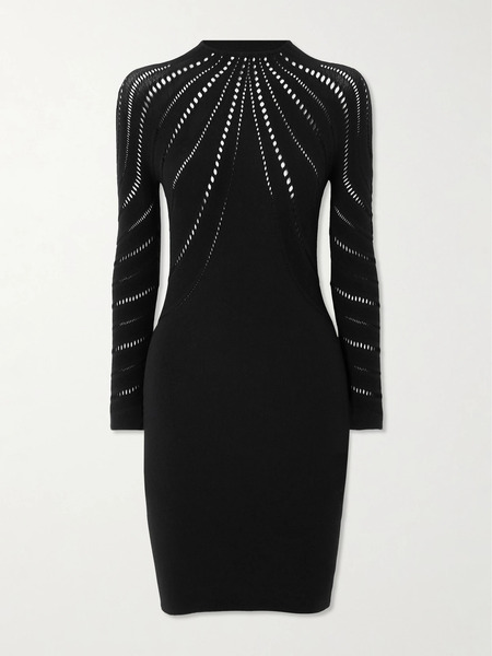  Wolford Wolford - Perforated Stretch Wool-blend Mini Dress - Black 