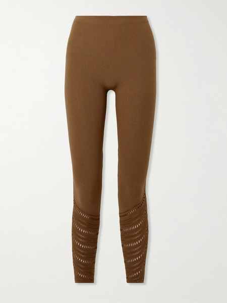  Wolford Wolford - Perforated Wool-blend Leggings - Brown 