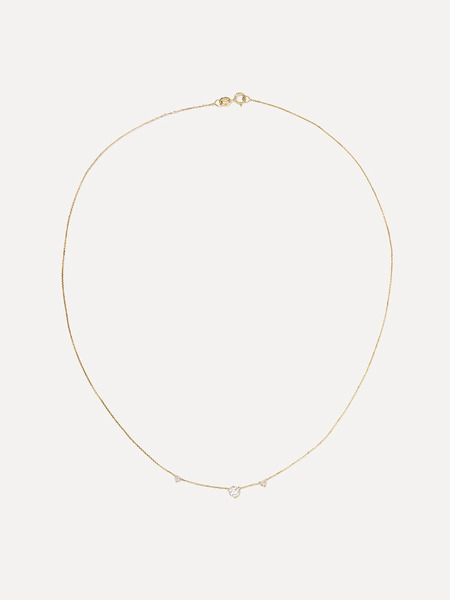  Wwake Wwake - Three Step 14-karat Gold Diamond Necklace - One Size 