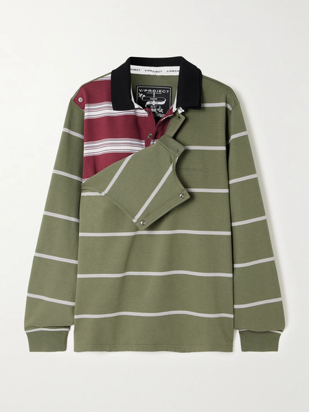  Y/project Y/project - Layered Striped Cotton-jersey Top - Green 