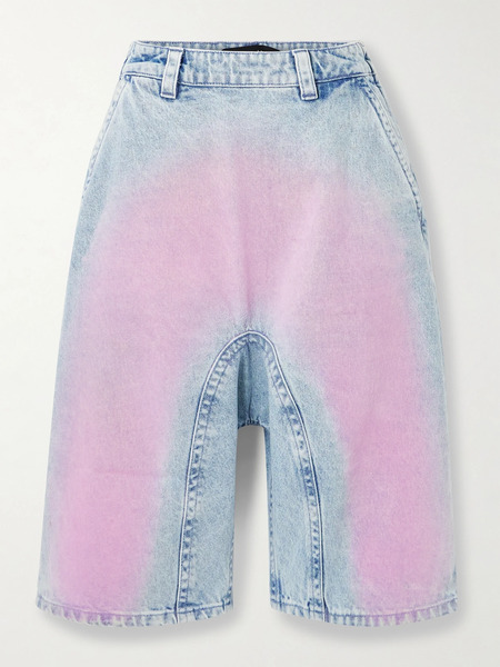  Y/project Y/project - Soufflé Flocked Denim Shorts - Light Denim 