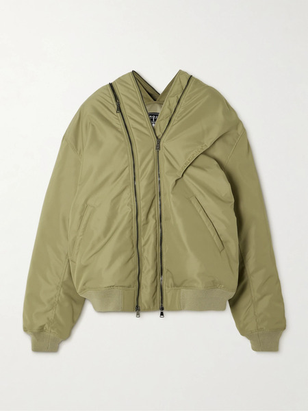  Y/project Y/project - Zip-detailed Embroidered Padded Shell Bomber - Green 