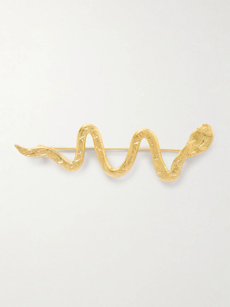 Ysso Ysso - Ophis Gold-plated Brooch - One Size 
