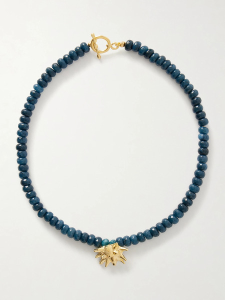  Ysso Ysso - Sea Urchin Gold-plated Jade Necklace - Navy 