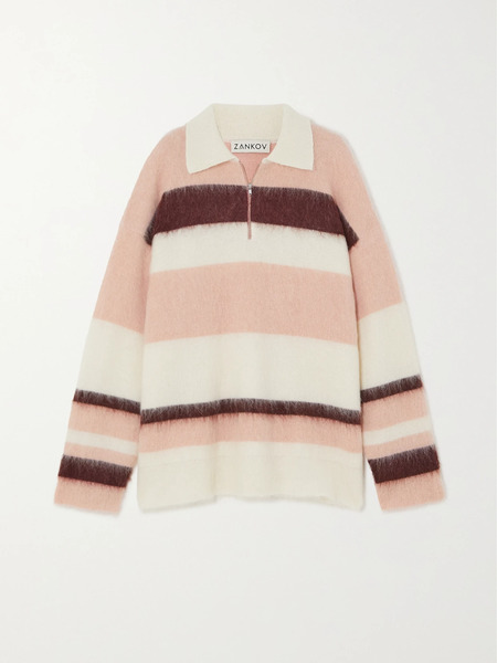  Zankov Zankov - Dimitri Striped Brushed Knitted Sweater - Pink 