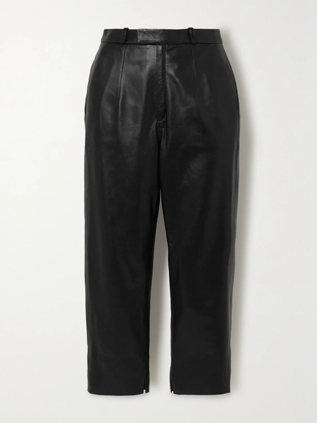  Zeynep Arcay Zeynep Arcay - Cropped Leather Skinny Pants - Black 