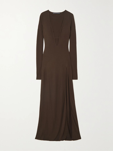  Zeynep Arcay Zeynep Arcay - Jersey Maxi Dress - Dark Brown 