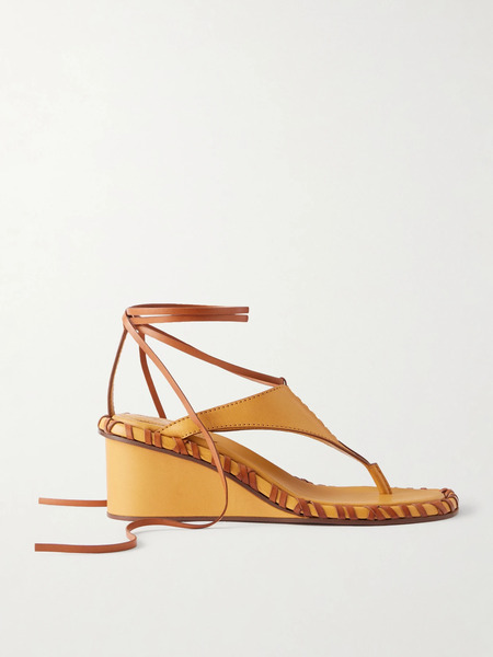  Zimmermann Zimmermann - Alchemy Leather Wedge Thong Sandals - Marigold 