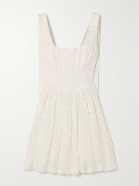  Zimmermann Zimmermann - Alight Lace-trimmed Ramie Bustier Mini Dress - Ivory 