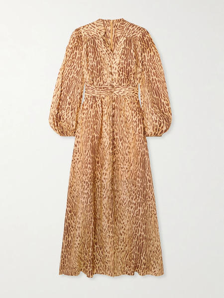  Zimmermann Zimmermann - Cascadian Leopard-print Linen Maxi Dress - Leopard Print 