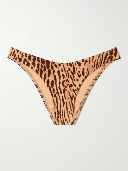  Zimmermann Zimmermann - Cascadian Whipstitched Leopard-print Bikini Briefs - Brown 
