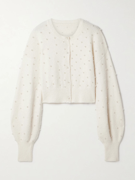  Zimmermann Zimmermann - Crush Faux Pearl-embellished Alpaca-blend Cardigan - Cream 