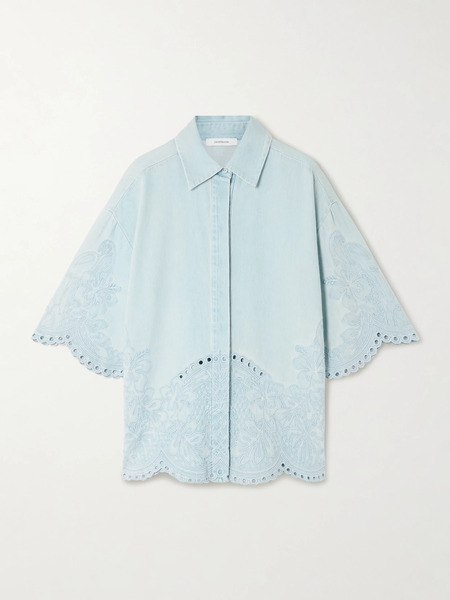  Zimmermann Zimmermann - Daylight Broderie Anglaise Denim Shirt - Light Denim 