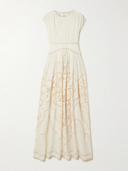  Zimmermann Zimmermann - Daylight Broderie Anglaise Linen Midi Dress - Cream 