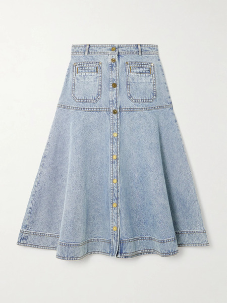  Zimmermann Zimmermann - Denim Midi Skirt - Light Denim 