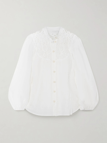  Zimmermann Zimmermann - Golden Broderie Anglaise Ramie Blouse - Ivory 