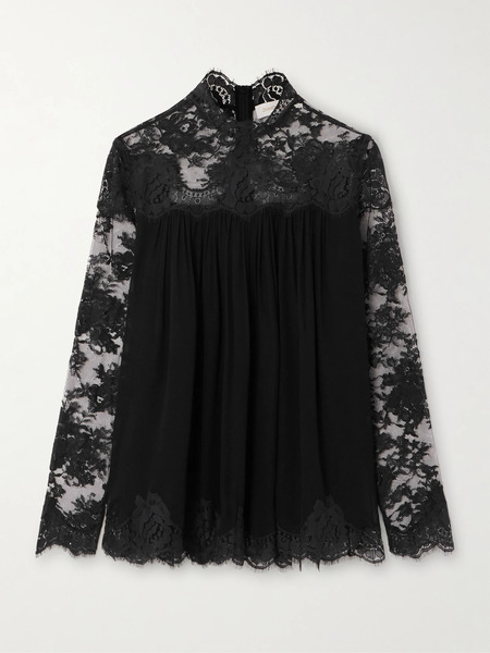  Zimmermann Zimmermann - Hypnotic Lace-trimmed Chiffon Blouse - Black 