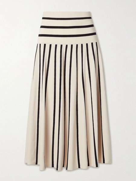  Zimmermann Zimmermann - Illuminate Striped Knitted Midi Skirt - Cream 