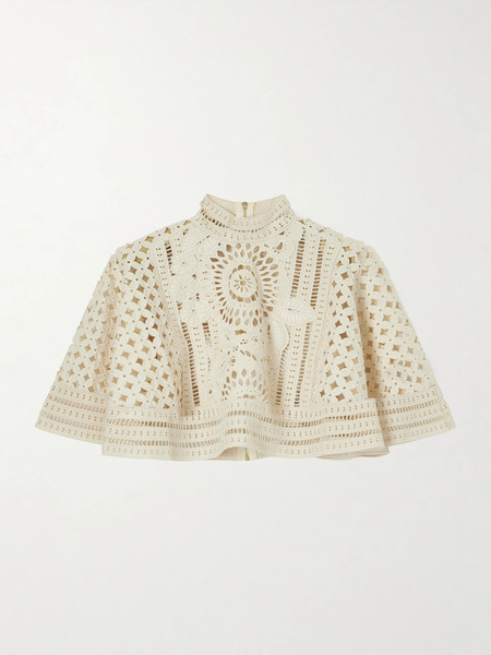  Zimmermann Zimmermann - Indra Embroidered Cotton Cape - Cream 