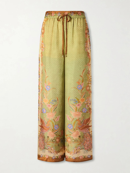  Zimmermann Zimmermann - Indra Printed Silk Wide-leg Pants - Green 