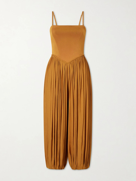  Zimmermann Zimmermann - Luna Cropped Pleated Jersey Jumpsuit - Orange 