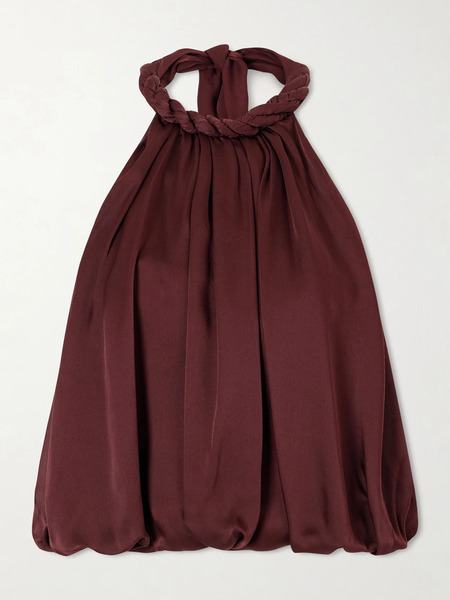  Zimmermann Zimmermann - Luna Draped Silk Halterneck Top - Burgundy 