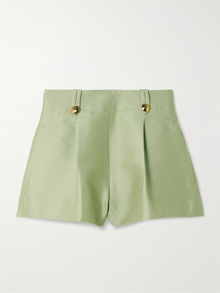  Zimmermann Zimmermann - Luna Wool And Silk-blend Shorts - Green 