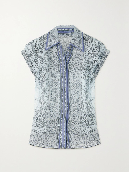  Zimmermann Zimmermann - Matchmaker Printed Linen And Silk-blend Shirt - Blue 