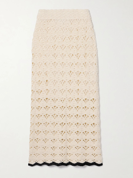  Zimmermann Zimmermann - Rhiannon Crocheted Cotton Midi Skirt - Cream 