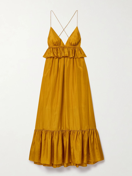  Zimmermann Zimmermann - Rhiannon Ruffled Silk Maxi Dress - Yellow 