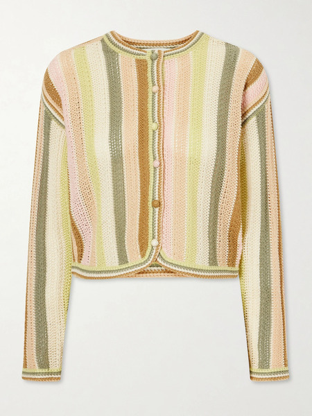  Zimmermann Zimmermann - Striped Crocheted Cotton Cardigan - Multi 