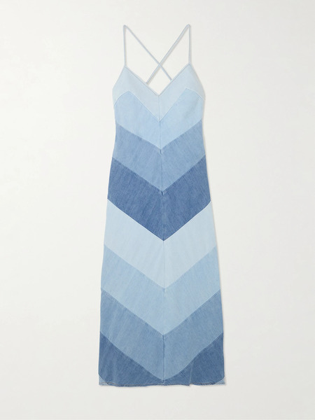 Zimmermann Zimmermann - Tallow Paneled Denim Maxi Dress - Blue 