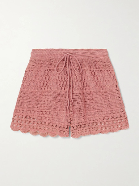  Zimmermann Zimmermann - Wanderlust Crocheted Cotton-blend Shorts - Pink 