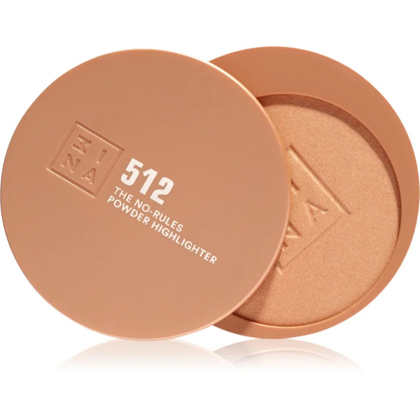  3ina The No-rules Powder Wielofunkcyjny Kosmetyk Do Makijażu Oczu, Ust I Twarzy Odcień 512 - Soft Pearly Gold, Highlighter 8 G 