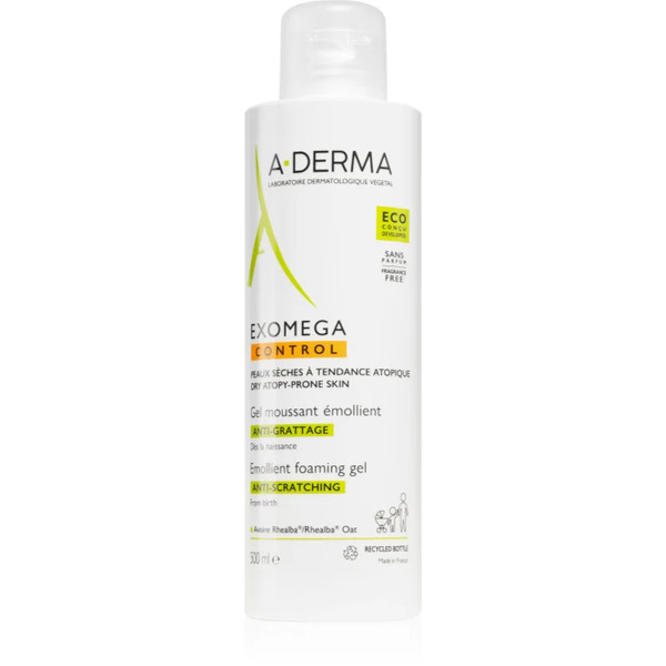  A-derma Exomega Control Emollient Foaming Gel Zmiękczający żel Pieniący Do Cery Suchej I Atopowej 500 Ml 