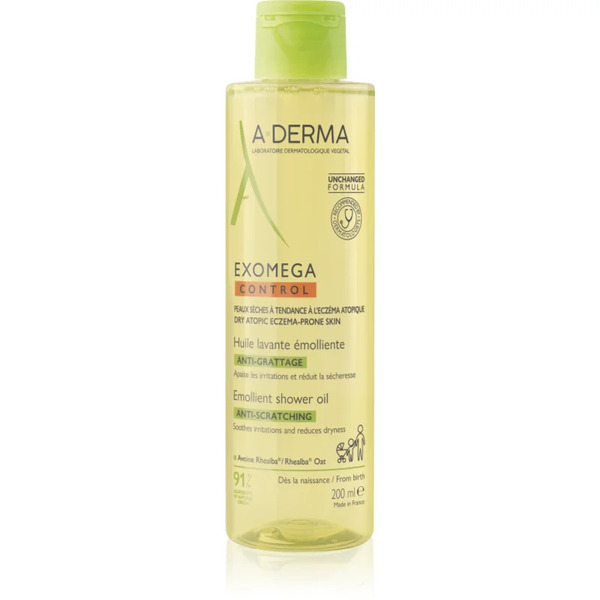  A-derma Exomega Control Emollient Shower Oil Zmiękczający Olejek Pod Prysznic Do Skóry Suchej I Atopowej 200 Ml 
